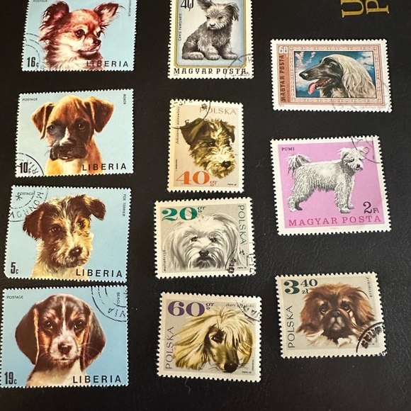 Vintage Puppy & Dog Stamp Collection – Liberia, Poland, Hungary – 1960s–70s - Picture 1 of 8